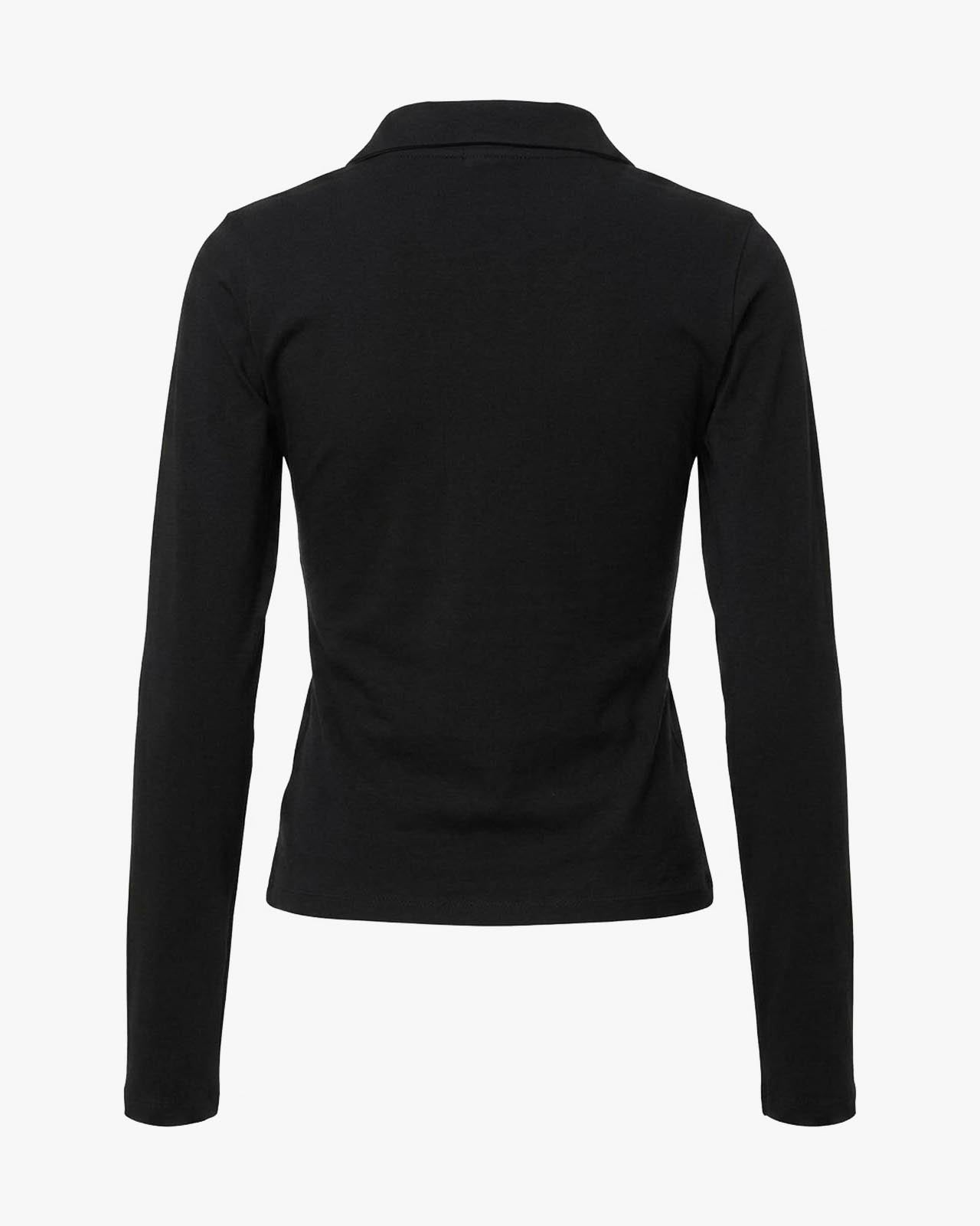 T-shirt con collo polo e strass