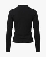T-shirt con collo polo e strass