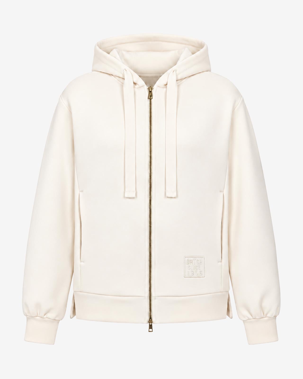 Felpa con cappuccio e zip in interlock