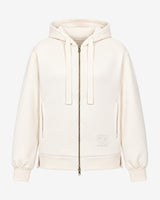 Felpa con cappuccio e zip in interlock