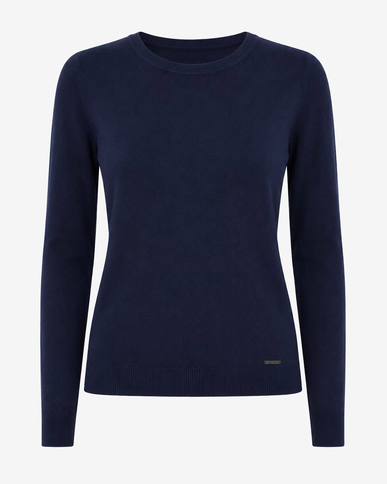 Maglia girocollo con collo a costine