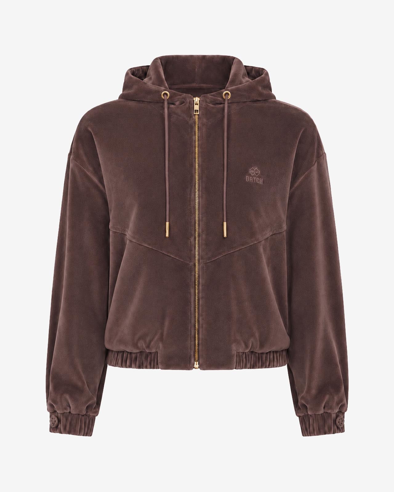 Felpa con zip e cappuccio in ciniglia