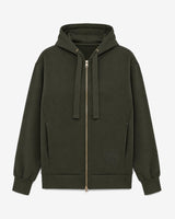 Felpa con cappuccio e zip in interlock