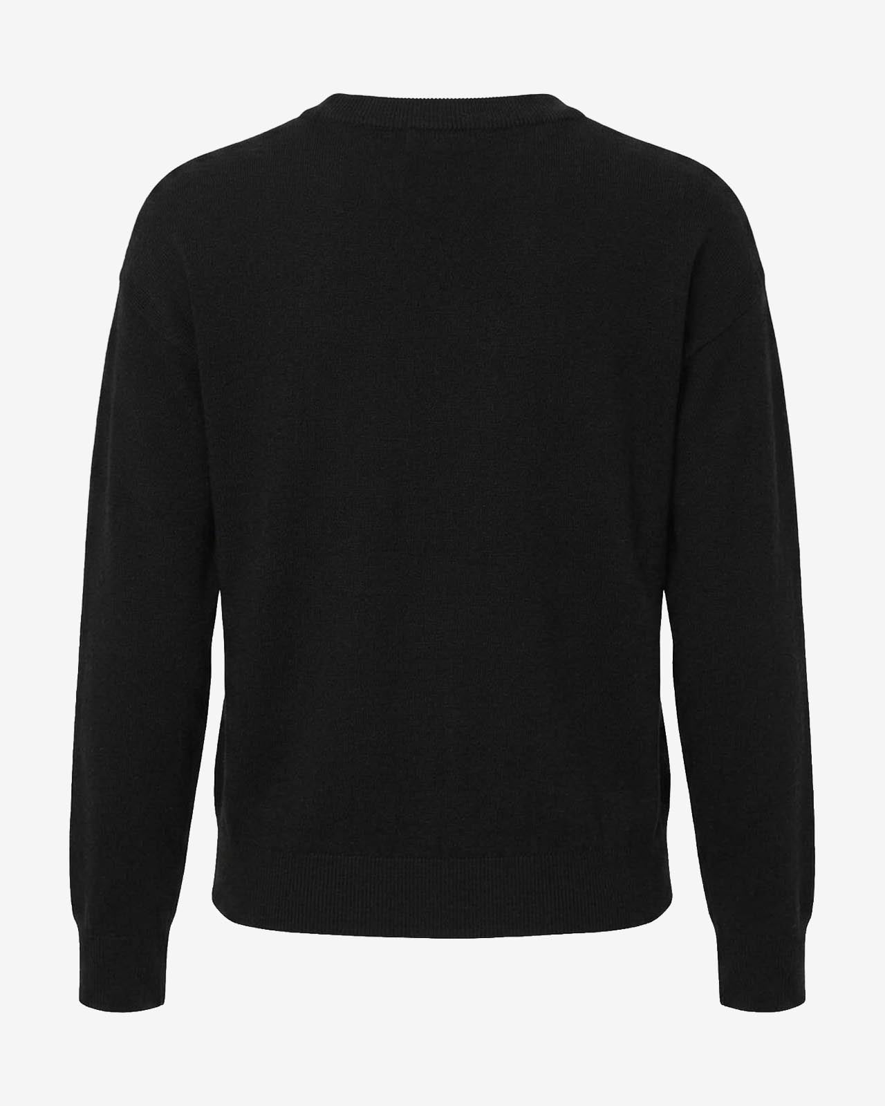 Maglia girocollo con strass e logo jacquard