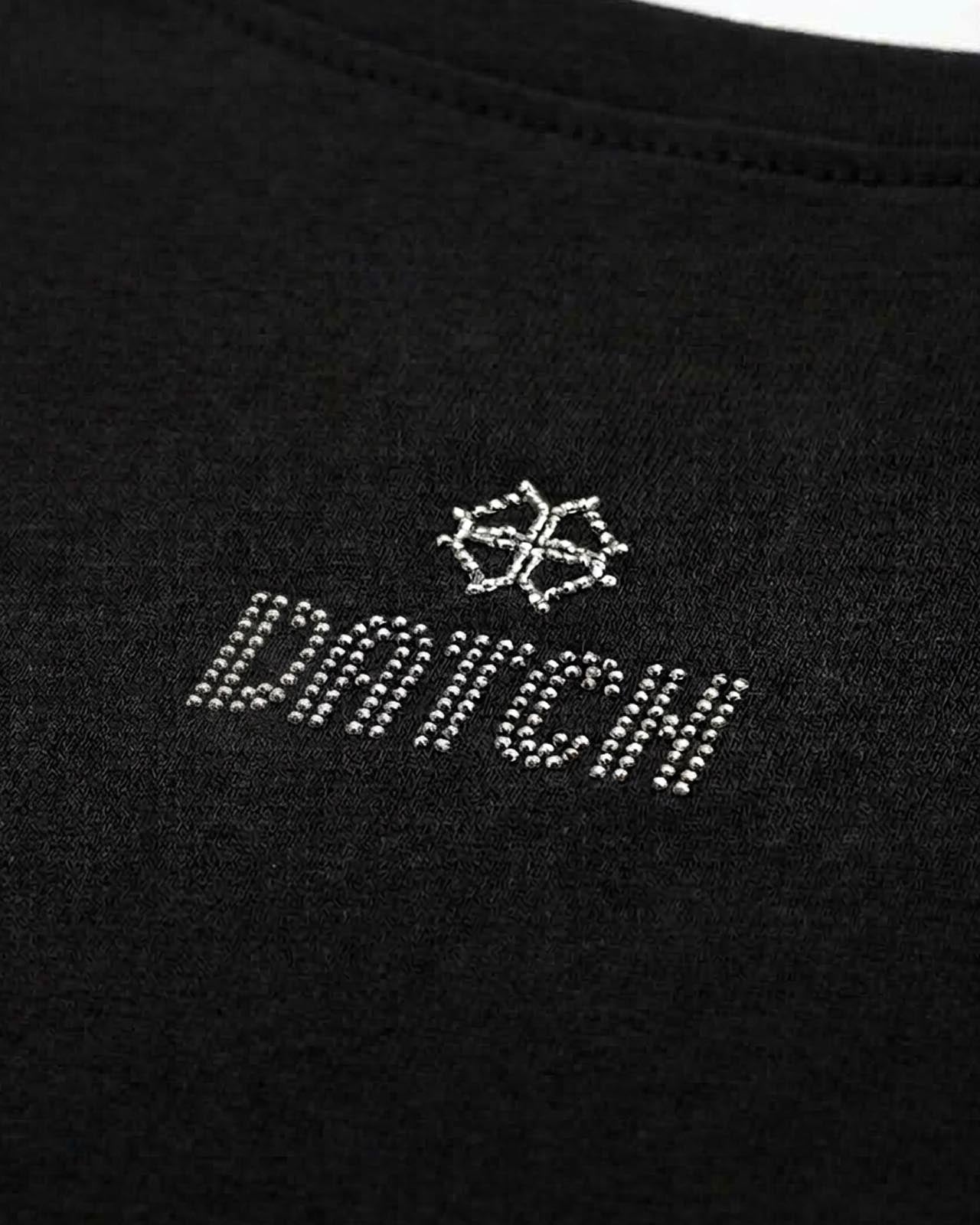 T-shirt a maniche lunghe con strass