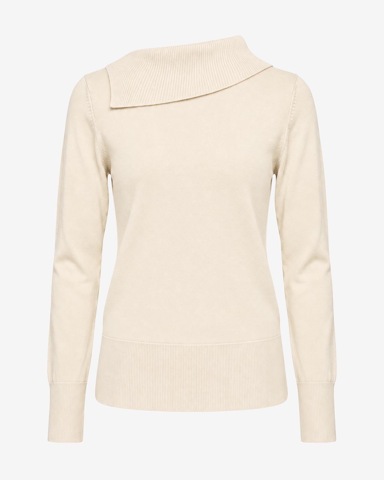 Maglia con scollo asimmetrico e strass