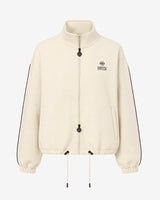 Felpa a mezzo collo con zip in scuba e strass