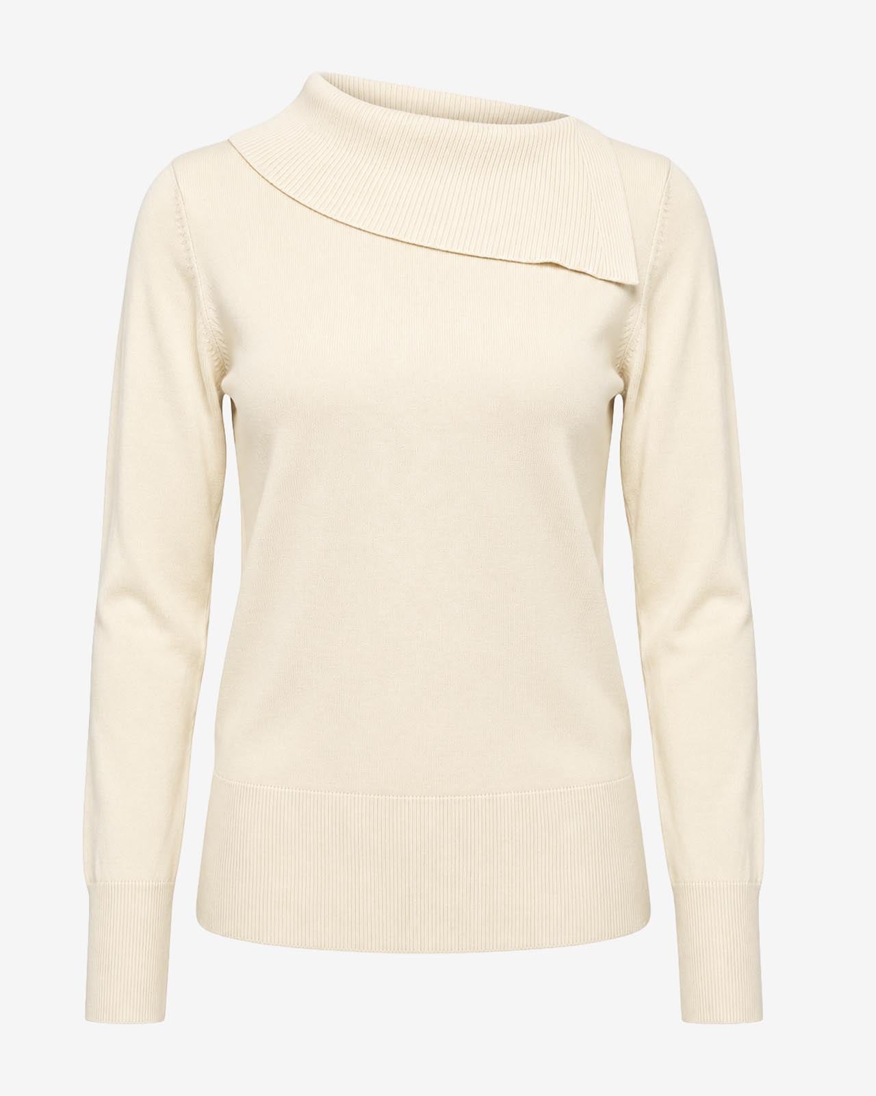 Maglia con scollo asimmetrico e strass