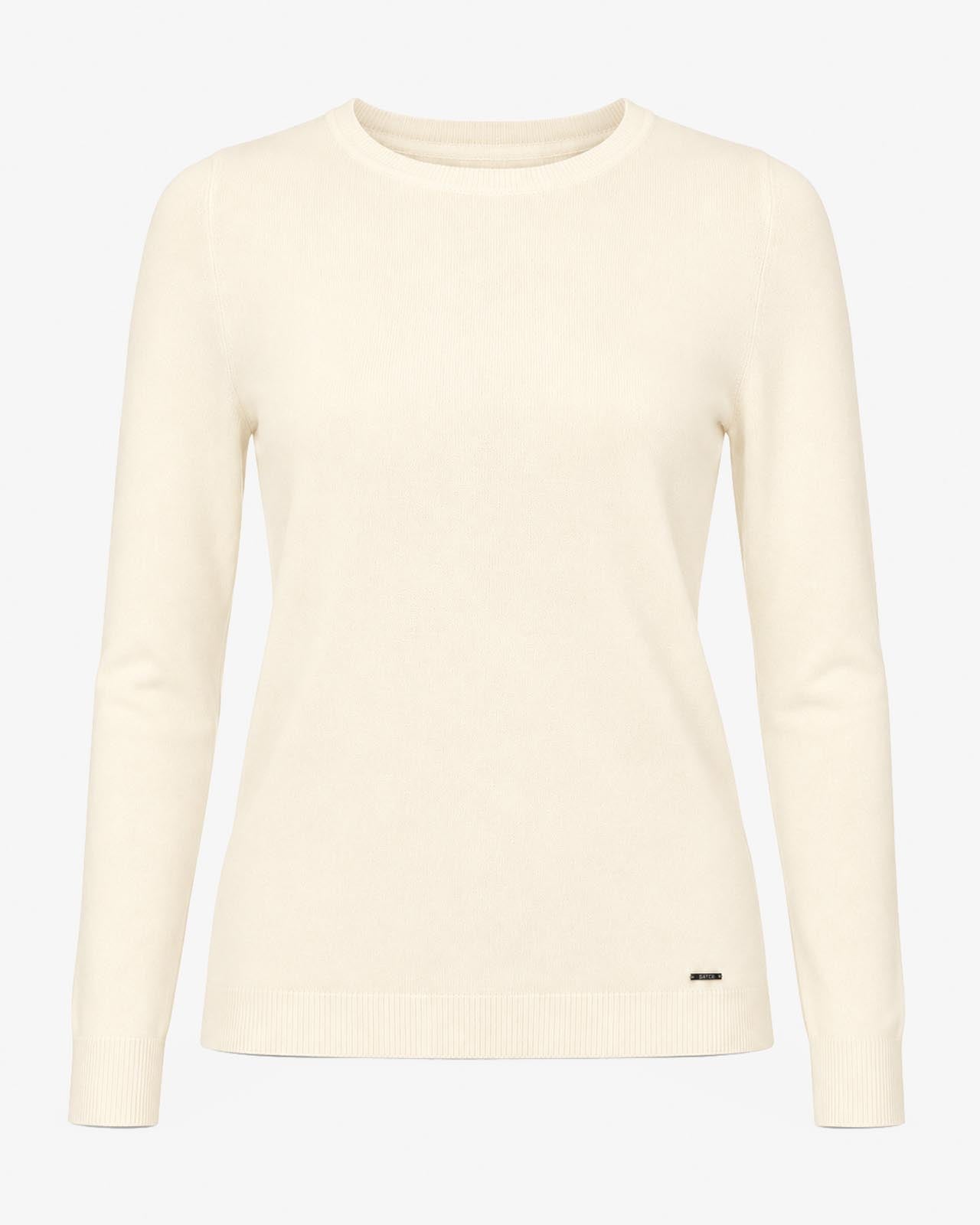 Maglia girocollo con collo a costine