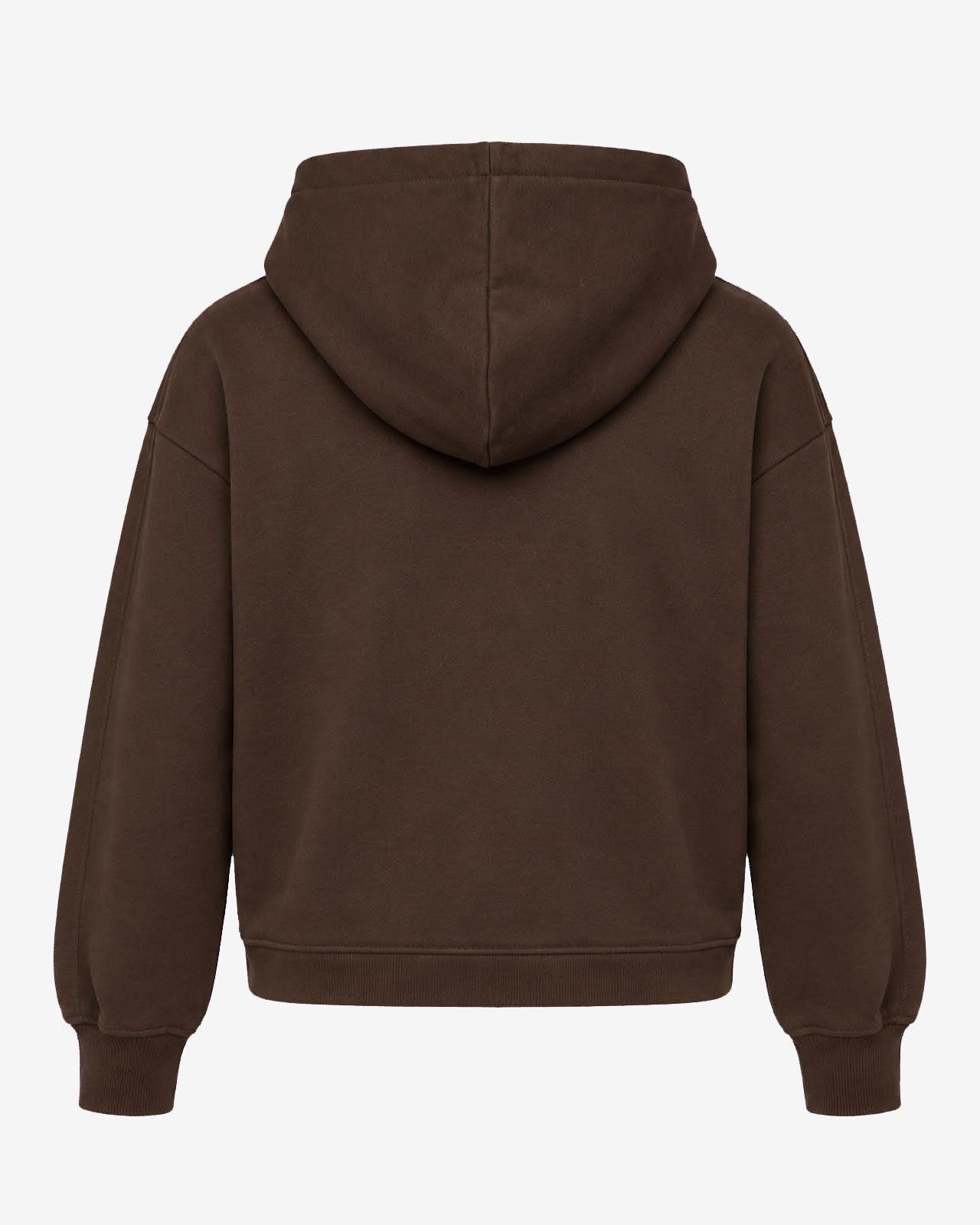 Felpa over con cappuccio e ricamo multicolore