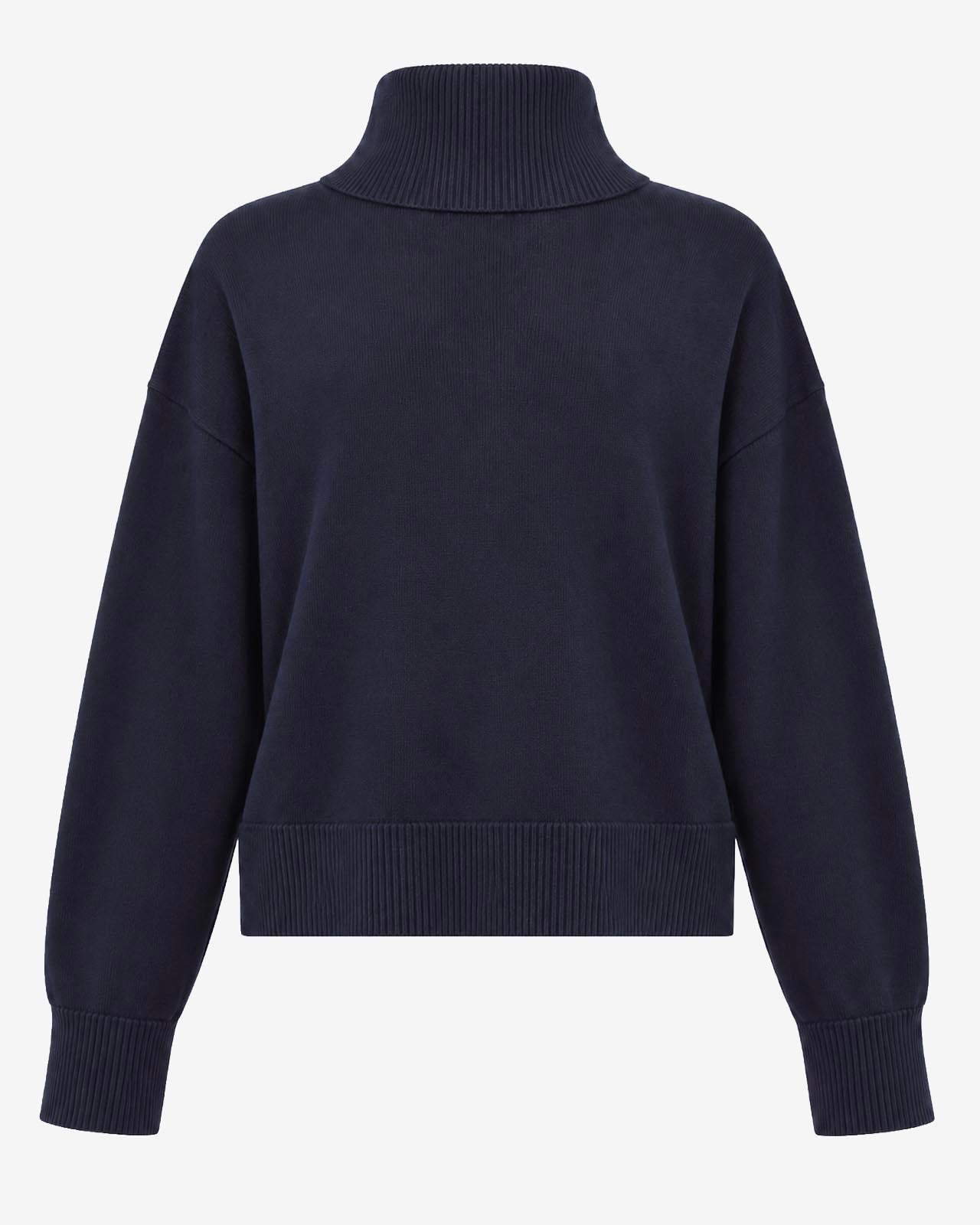 Maglia a collo alto a maniche lunghe con strass