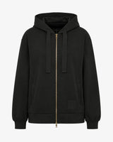 Felpa con cappuccio e zip in interlock