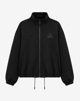 Felpa a mezzo collo con zip in scuba e strass