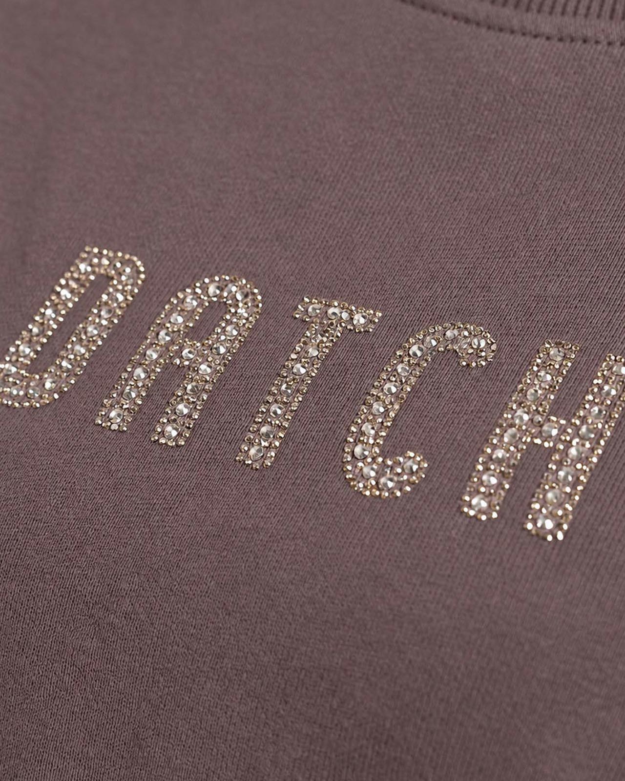 Felpa girocollo con strass