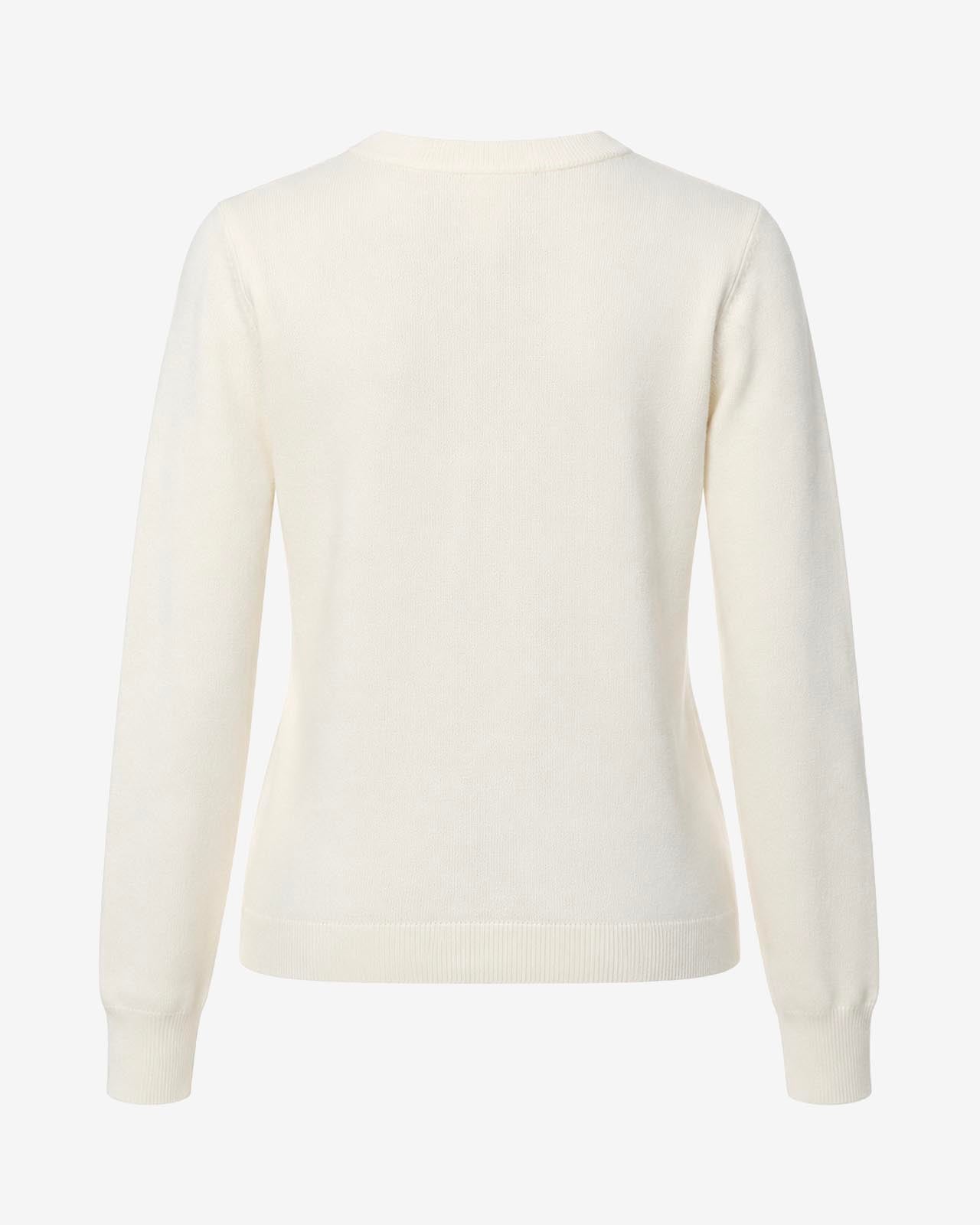 Maglia girocollo con strass e logo