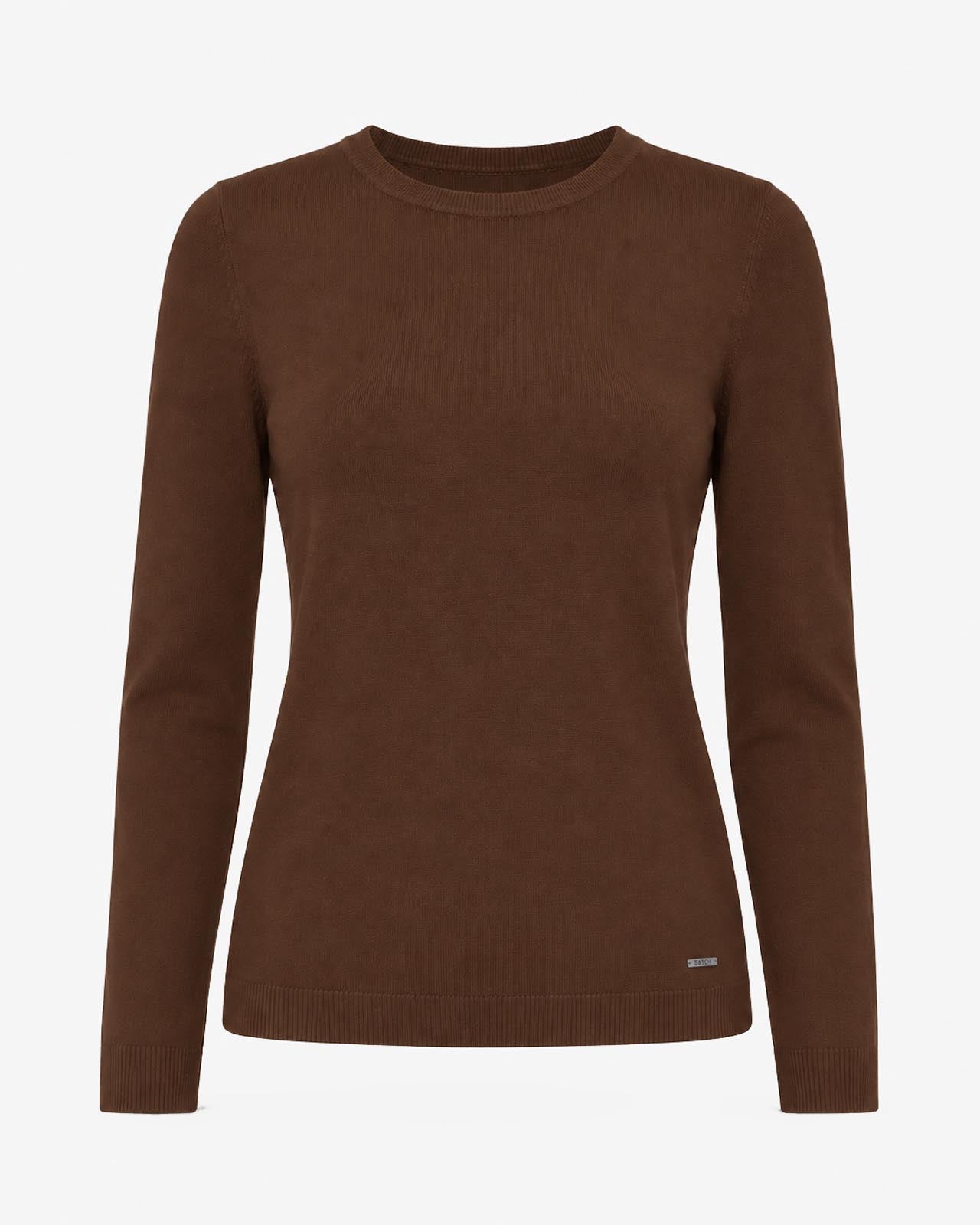 Maglia girocollo con collo a costine