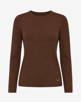 Maglia girocollo con collo a costine