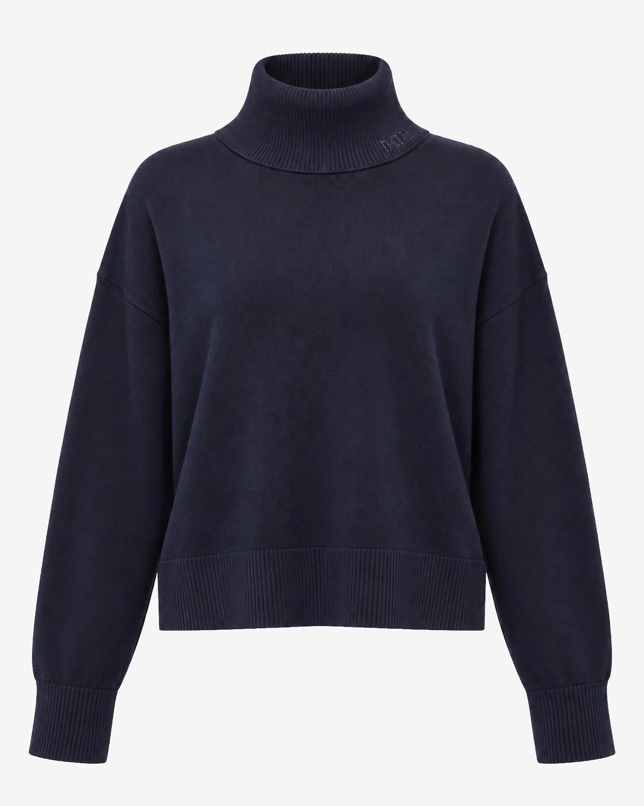 Maglia a collo alto a maniche lunghe con strass