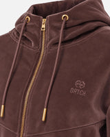Felpa con zip e cappuccio in ciniglia