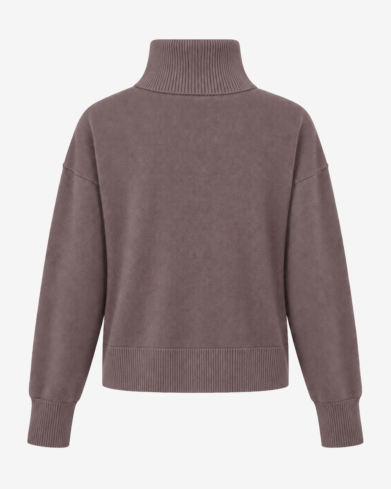 Maglia a collo alto a maniche lunghe con strass
