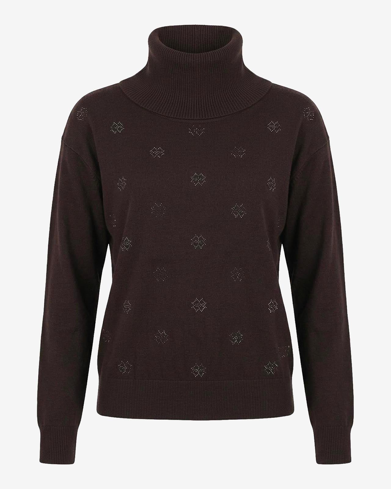 Maglia a collo alto con strass
