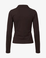 T-shirt con collo polo e strass