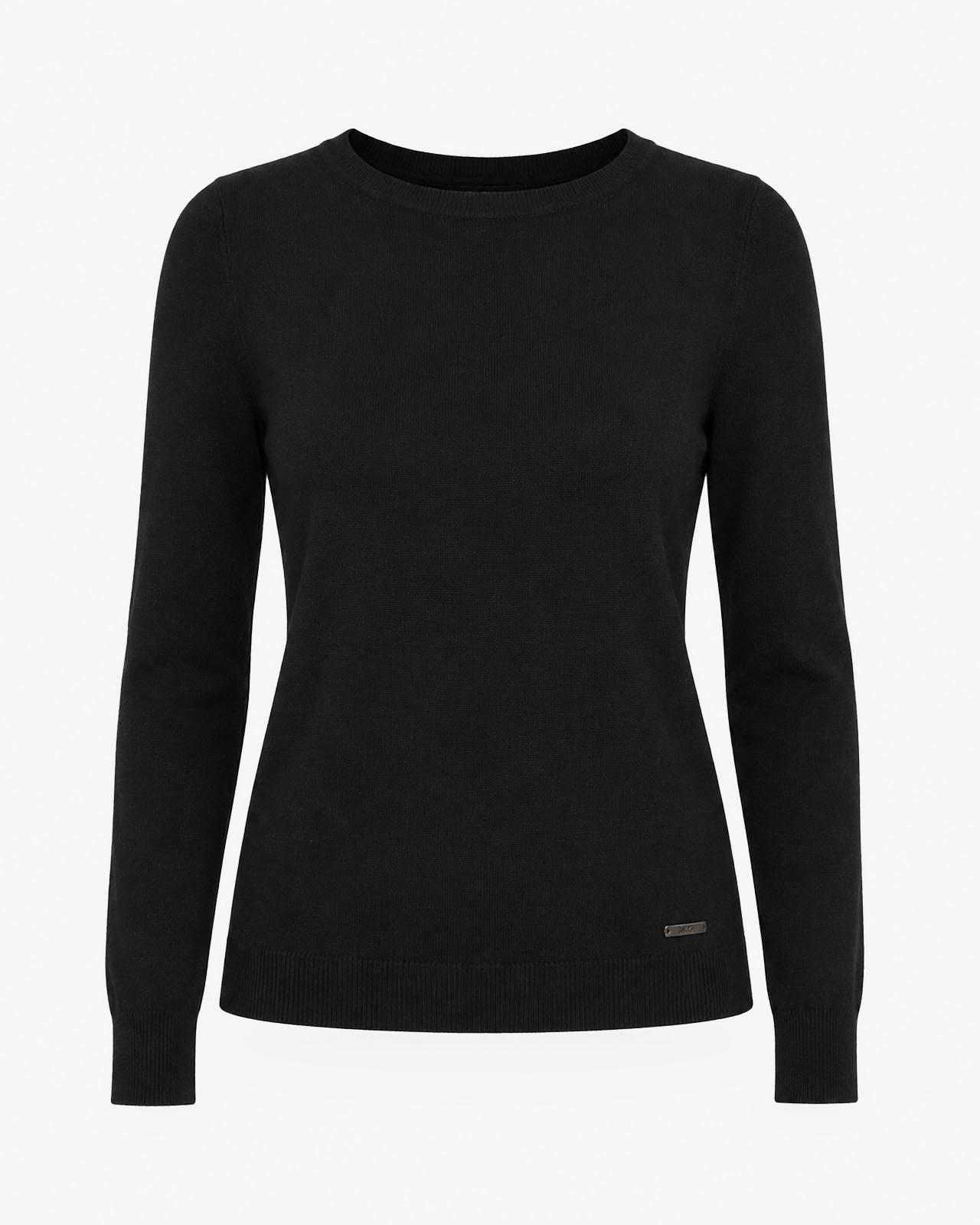 Maglia girocollo con collo a costine