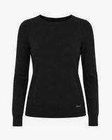 Maglia girocollo con collo a costine