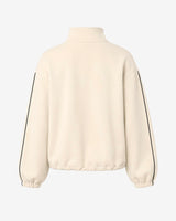 Felpa a mezzo collo con zip in scuba e strass