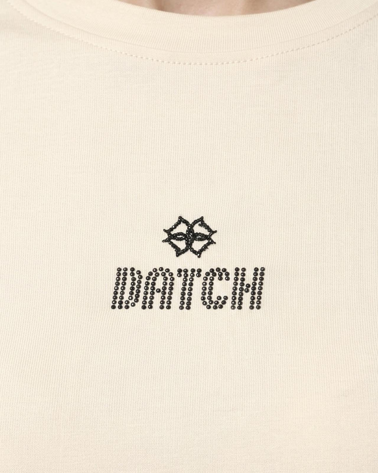 T-shirt a maniche lunghe con strass