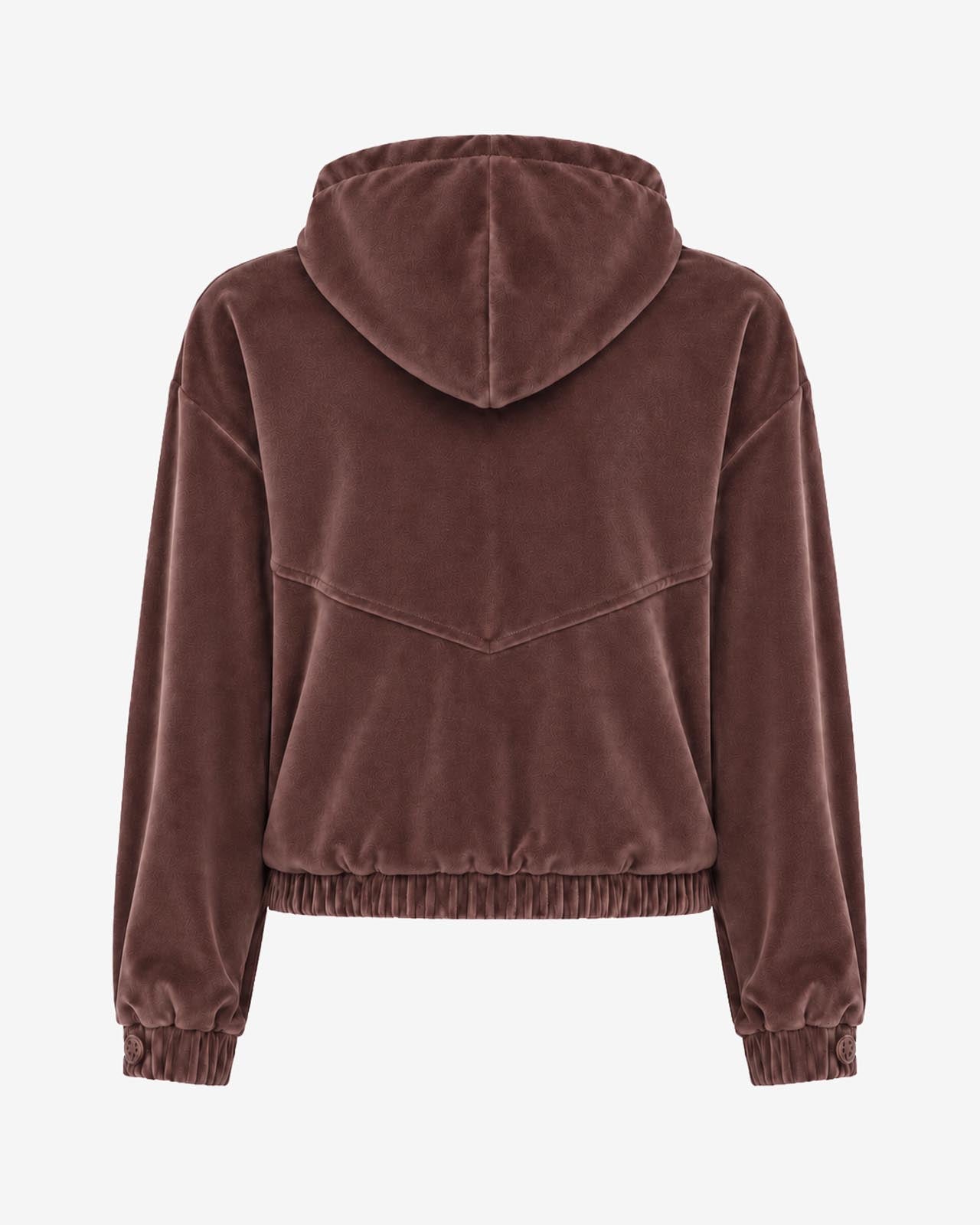 Felpa con zip e cappuccio in ciniglia