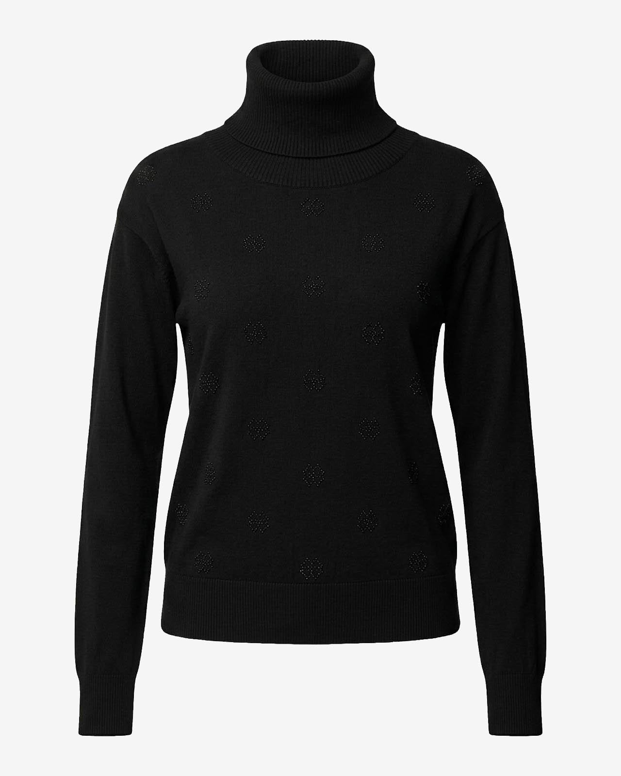 Maglia a collo alto con strass