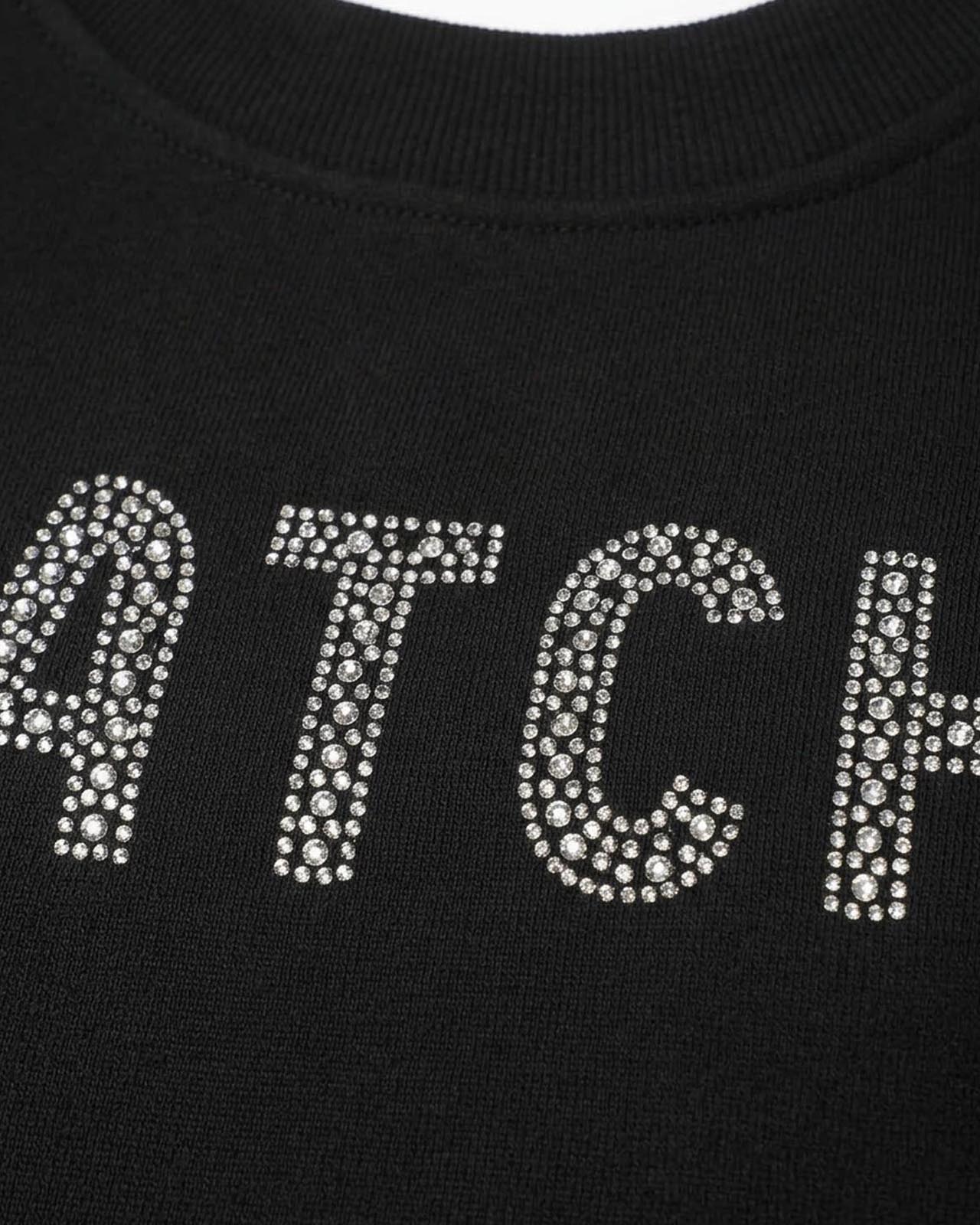 Felpa girocollo con strass