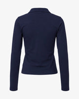 T-shirt con collo polo e strass