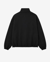 Felpa a mezzo collo con zip in scuba e strass