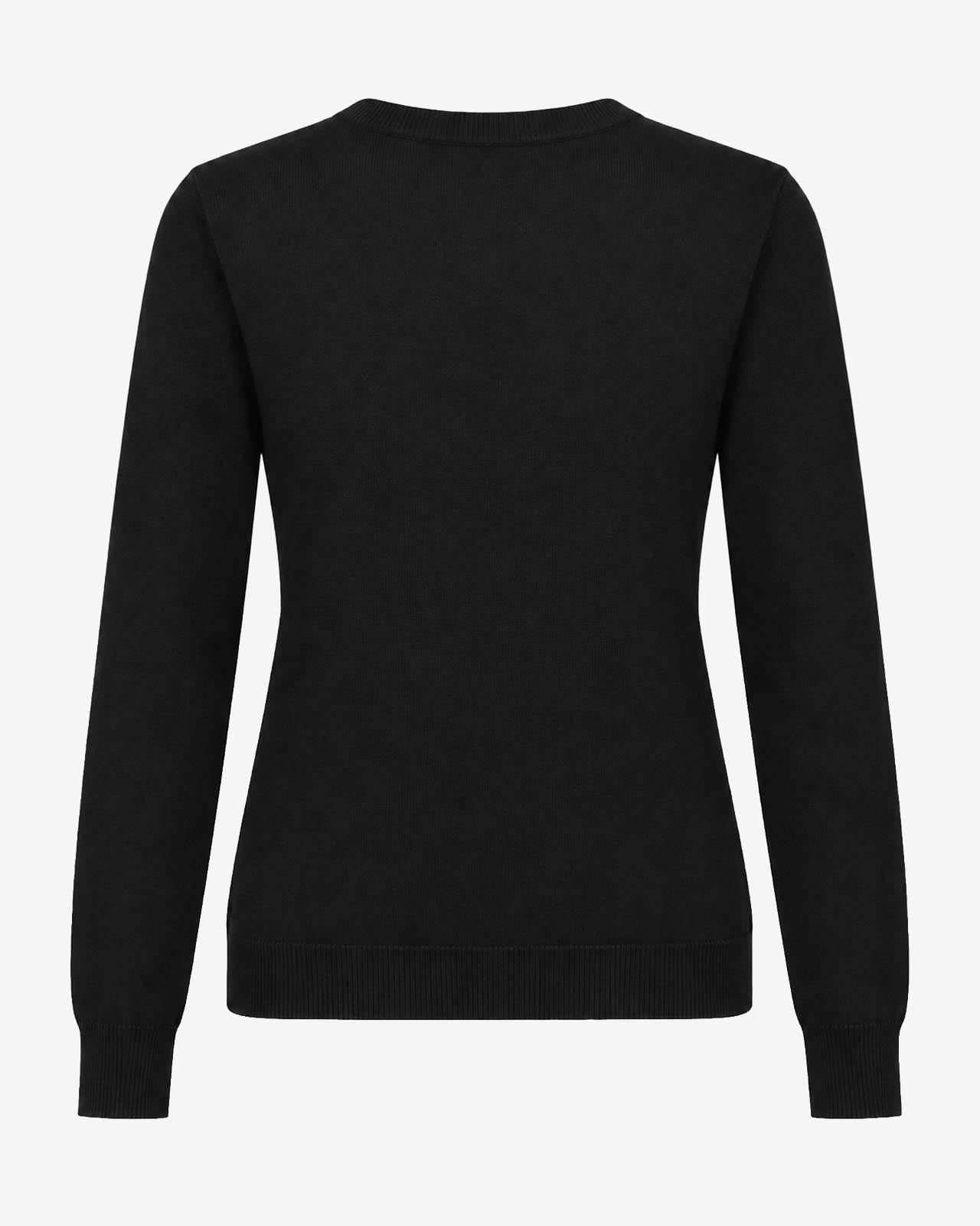 Maglia girocollo con strass e logo