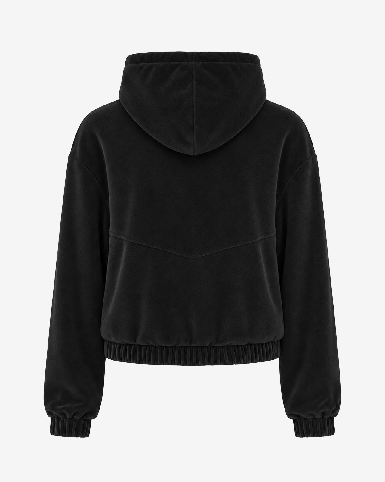 Felpa con zip e cappuccio in ciniglia
