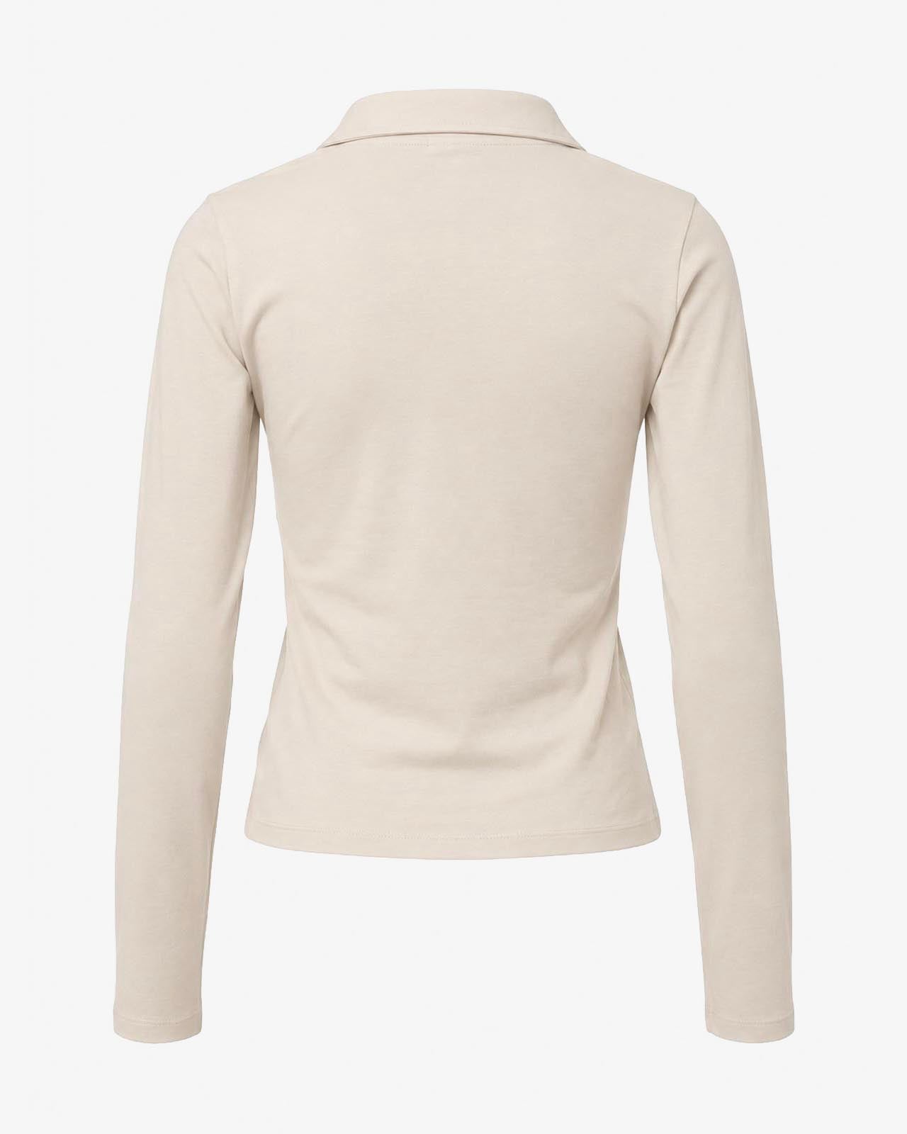 T-shirt con collo polo e strass