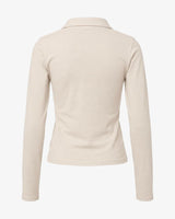 T-shirt con collo polo e strass
