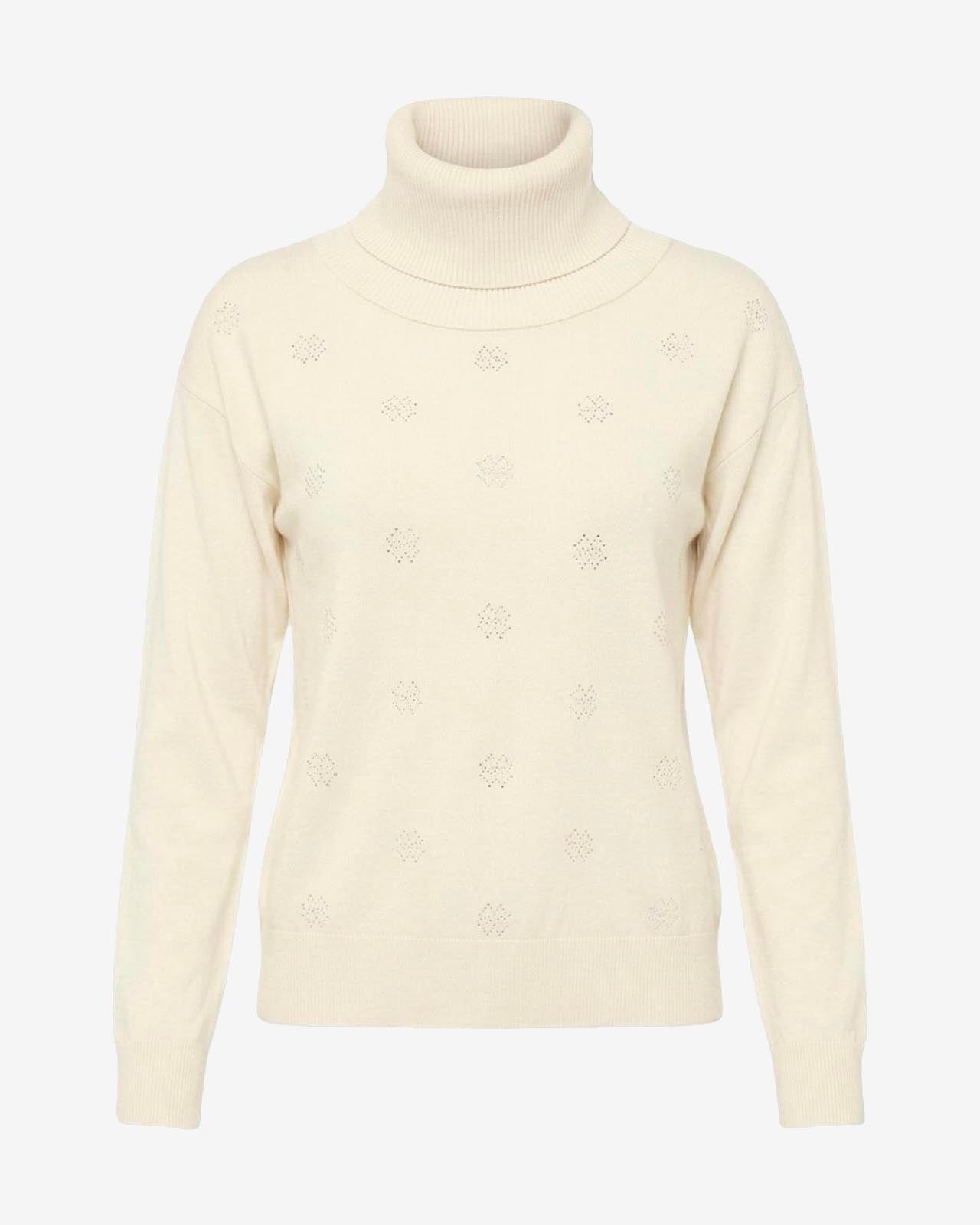Maglia a collo alto con strass