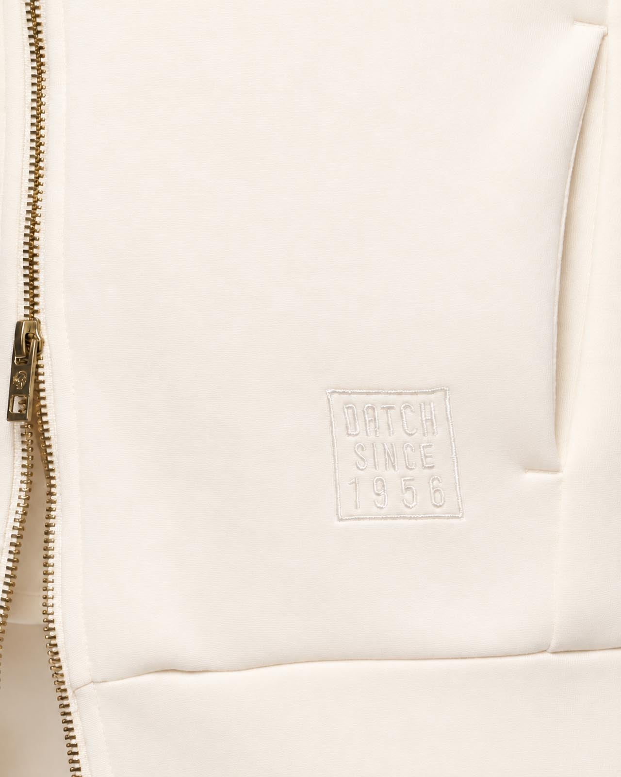 Felpa con cappuccio e zip in interlock