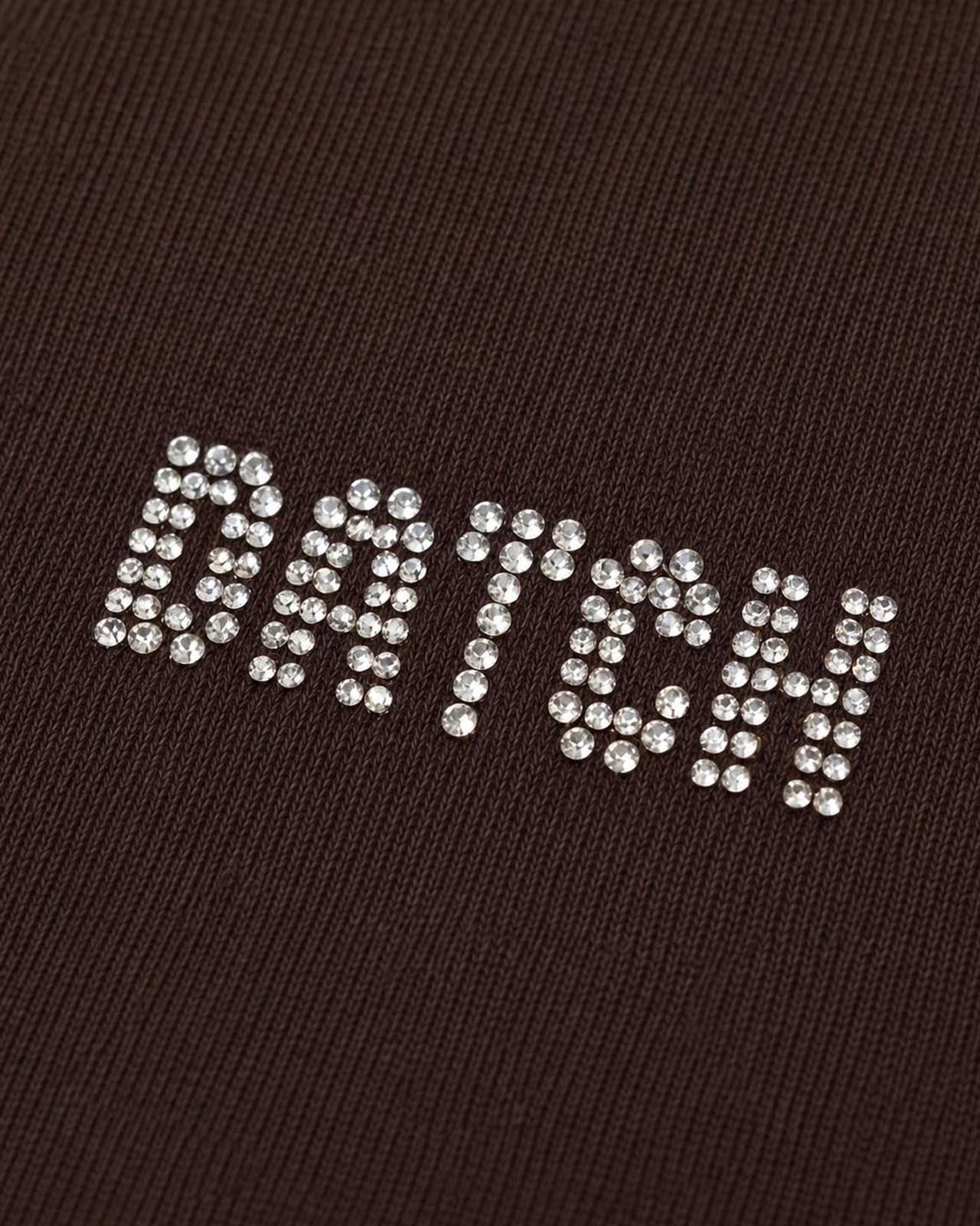T-shirt con collo polo e strass
