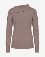Maglia con scollo asimmetrico e strass