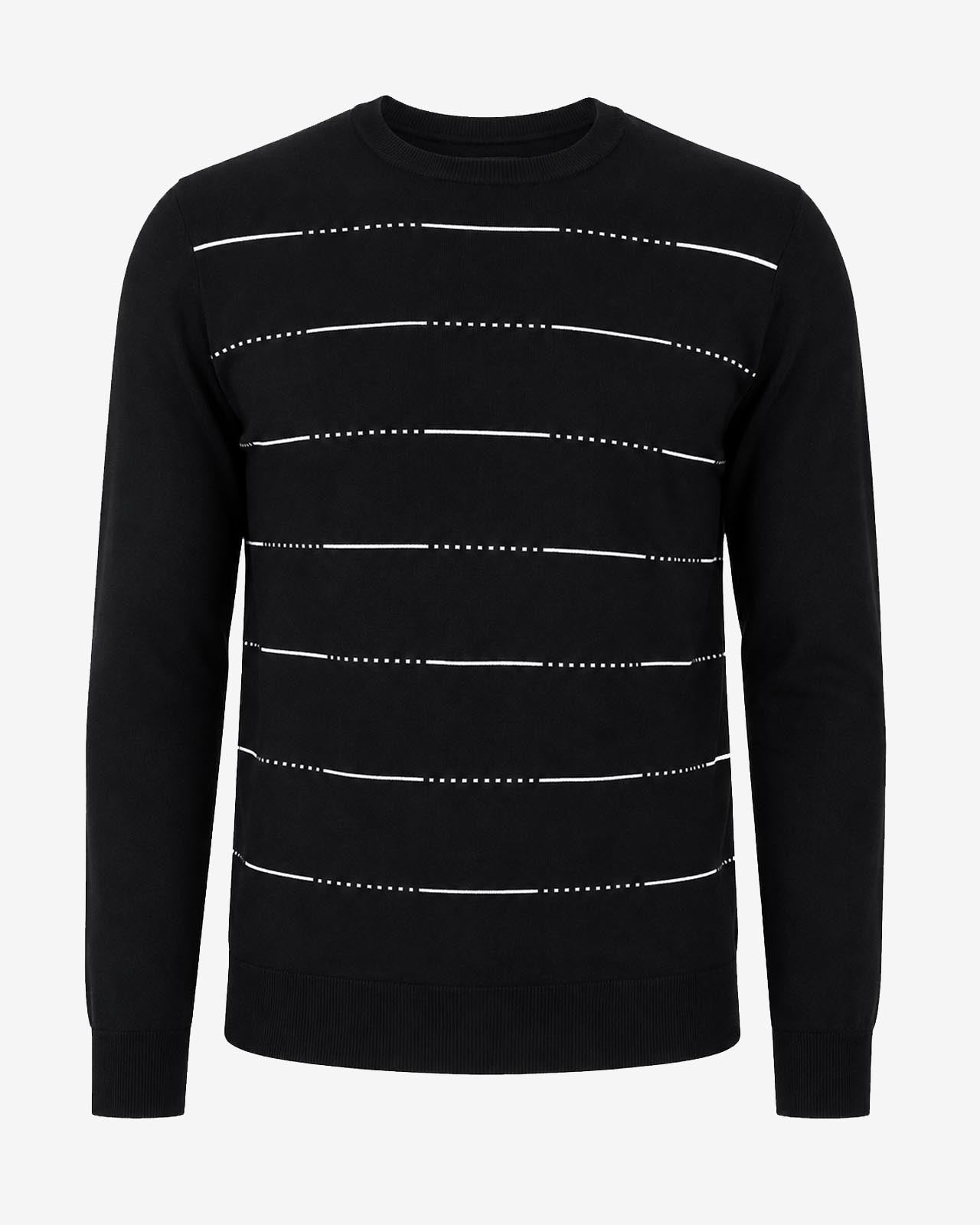 Maglia girocollo con motivo a righini