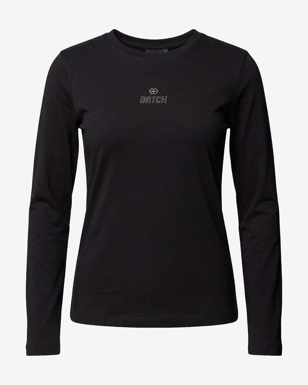 T-shirt a maniche lunghe con strass