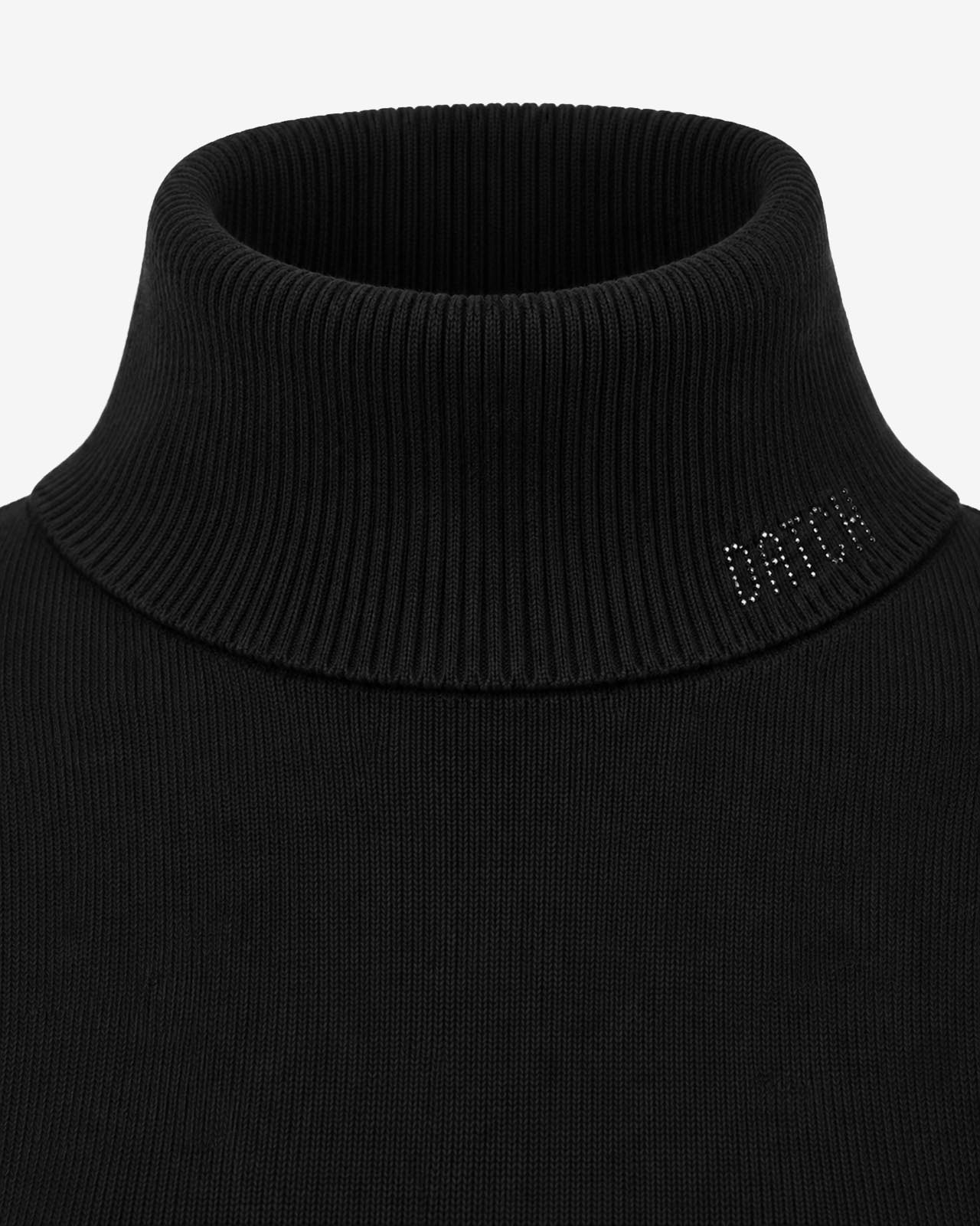Maglia a collo alto a maniche lunghe con strass