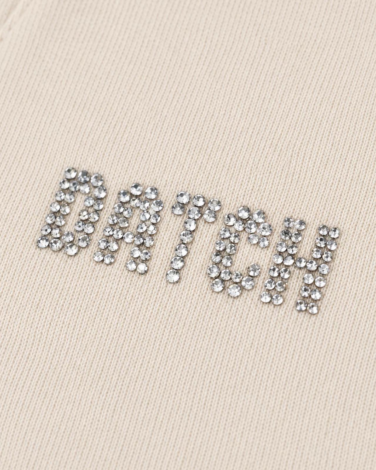 T-shirt con collo polo e strass