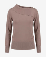 Maglia con scollo asimmetrico e strass