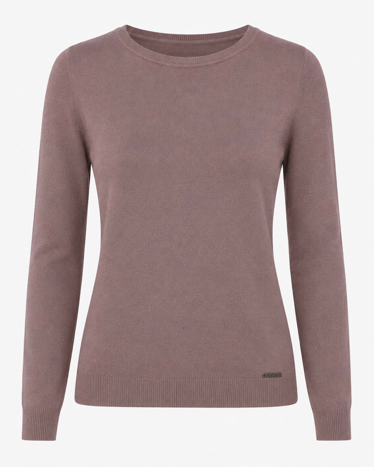 Maglia girocollo con collo a costine