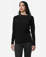 Maglia con scollo asimmetrico e strass